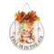 Glitzhome® 15" Fall Wood Round Word Sign Door Hanger